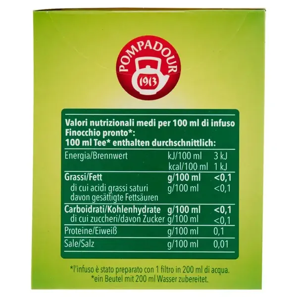 Pompadour Infuzie Finocchio Fenel 20 plic, Bax 12 buc